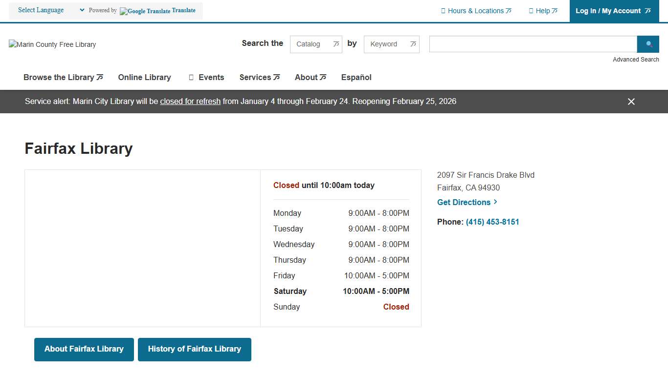 Fairfax Marin County Free Library