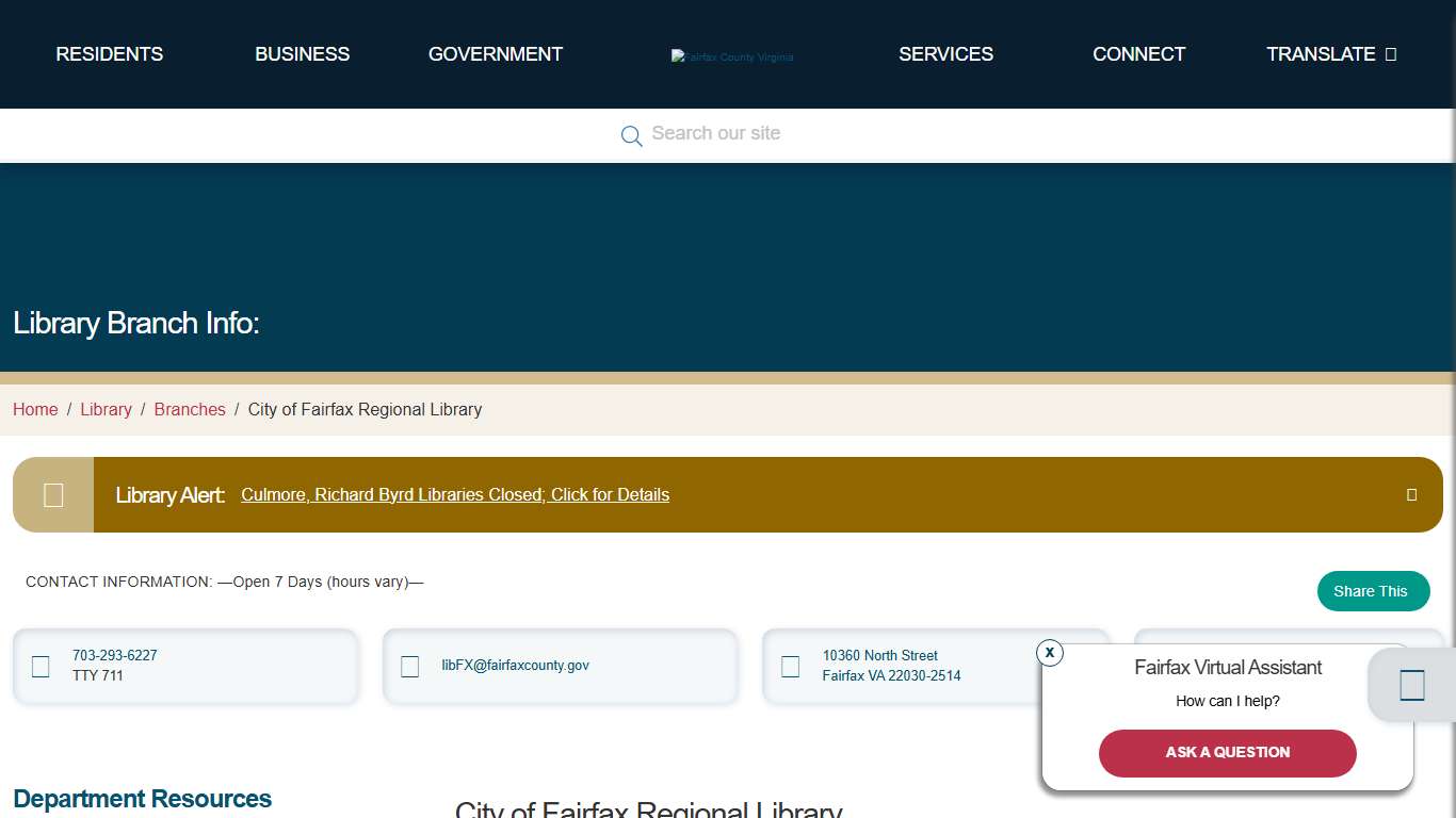 City of Fairfax Regional Library Library