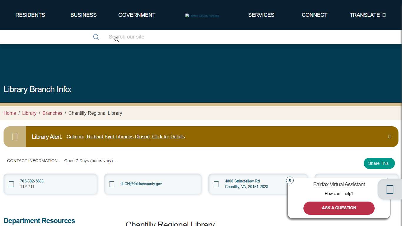 Chantilly Regional Library Library